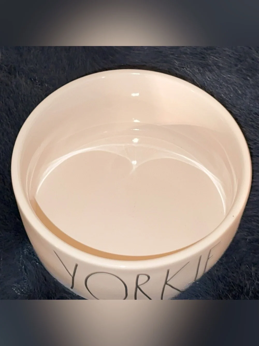 Rae Dunn 6” White Ceramic Round Pet/Dog ‘YORKIE’ Food Water Bowl Dish VHTF